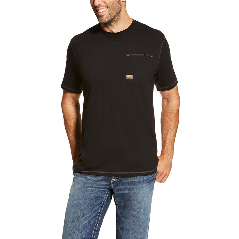 Ariat Work: Rebar Workman Camisetas Hombre - Negras (QOKZC4630)